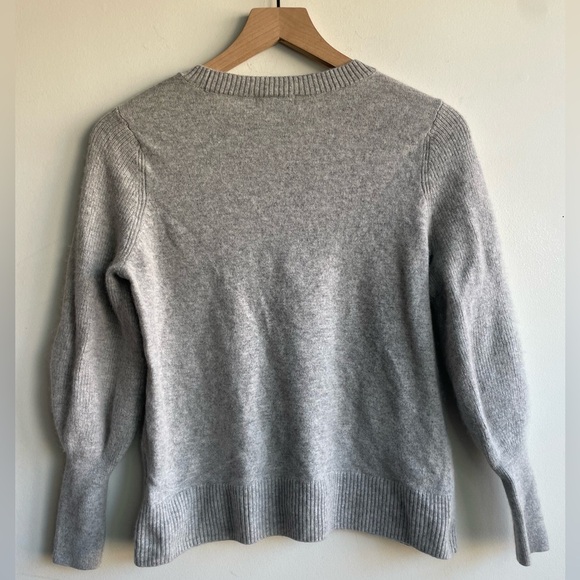 SummerSalt|| Cashmere The Coziest Blend Bishop-Sleeve Sweater, Size small, gray - Picture 8 of 10